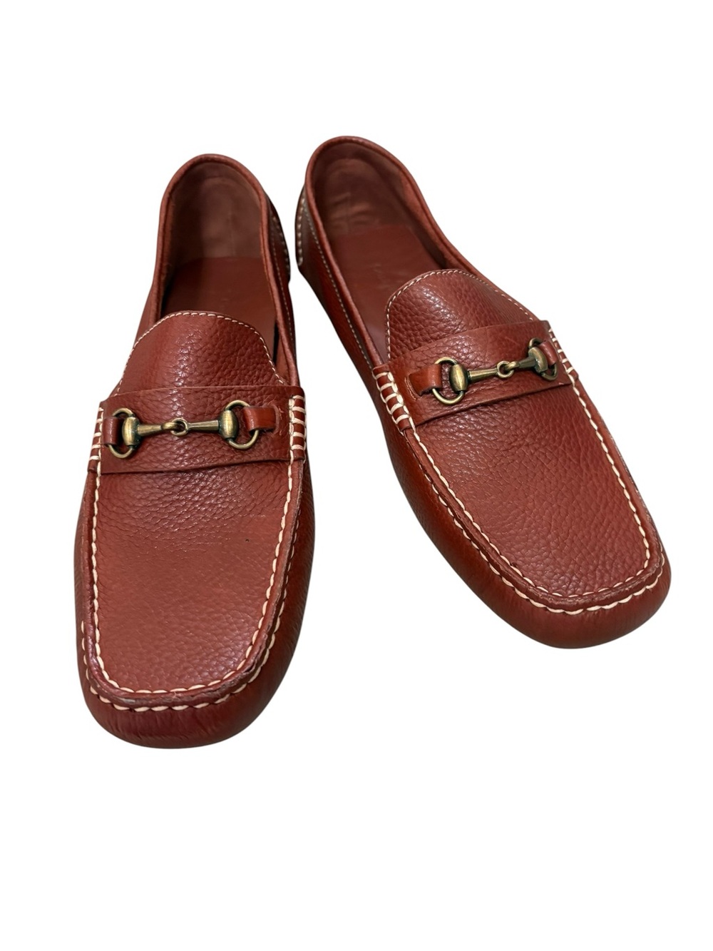 Cole Haan Brown Pebbled Leather Horsebit Driving Loafers Mocs Size 10 NWOT